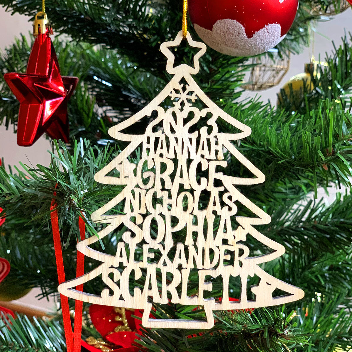 Christmas Tree Personalized Wood Ornament DS-60