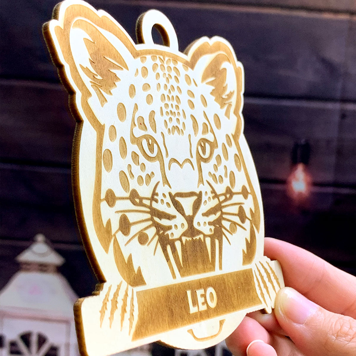 Panther Personalized Wood Ornament DS-007