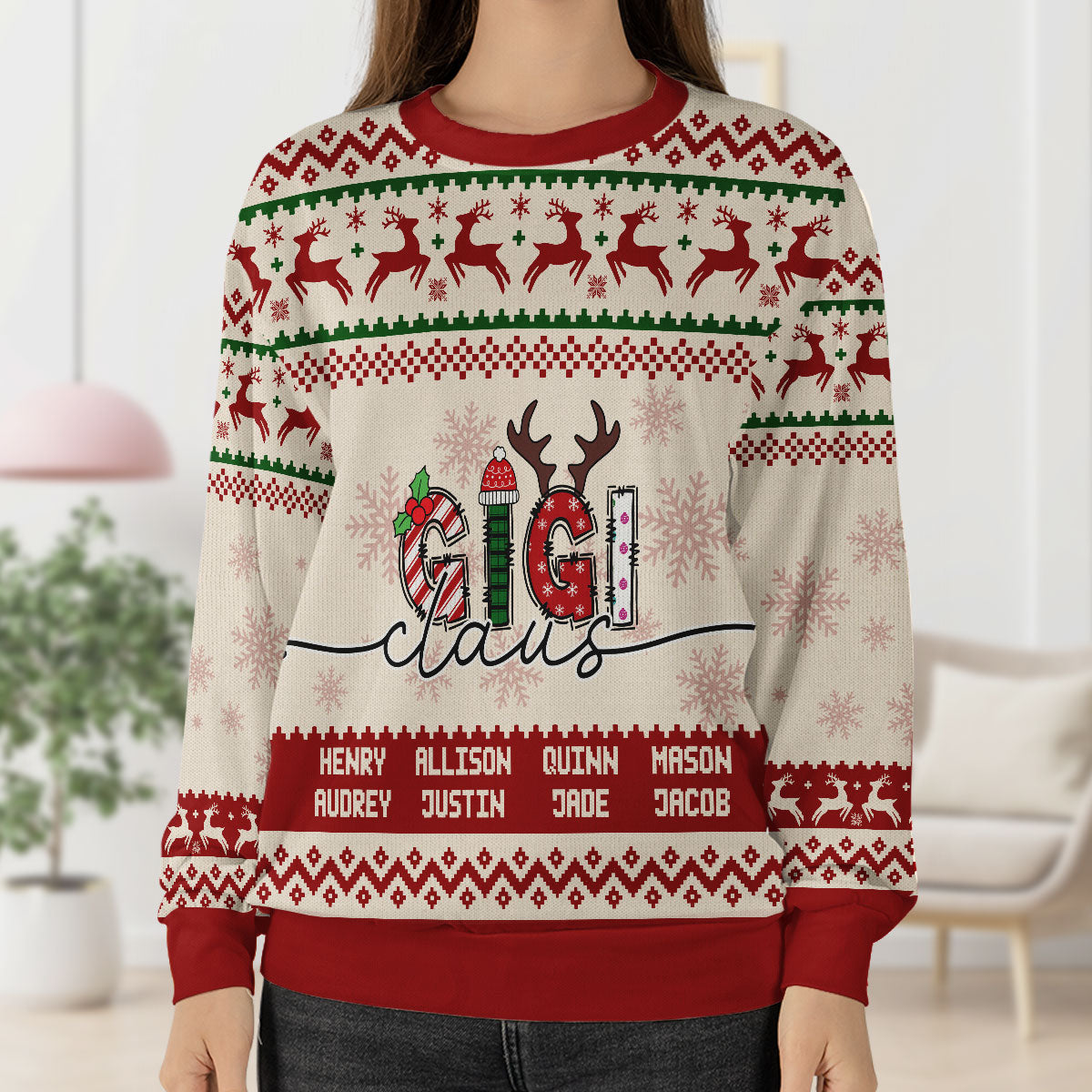 Grandma Claus | Personalized Wool Sweater DSWSWHLN2284M