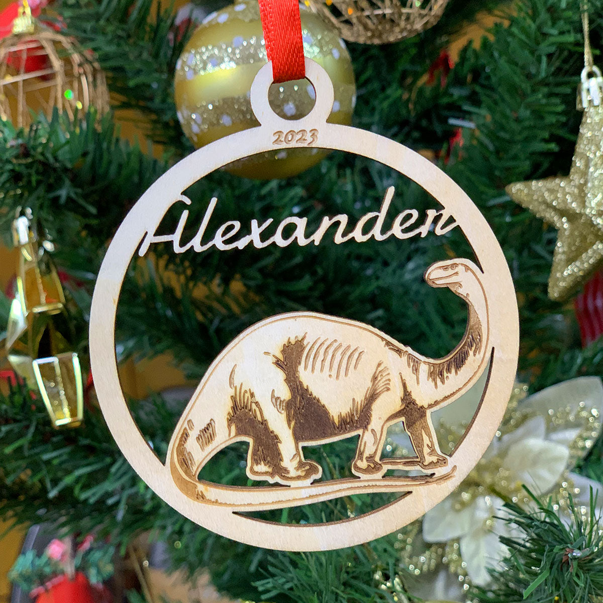 Brachiosaurus Personalized Wood Ornament DS-001
