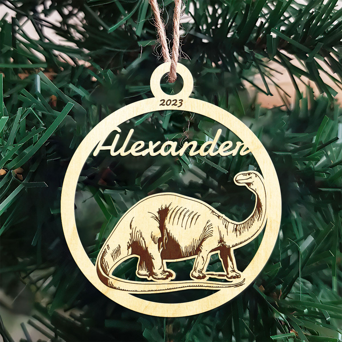 Brachiosaurus Personalized Wood Ornament DS-001
