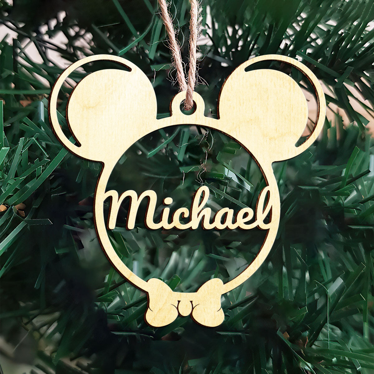 Mickey Personalized Wood Ornament DS-002