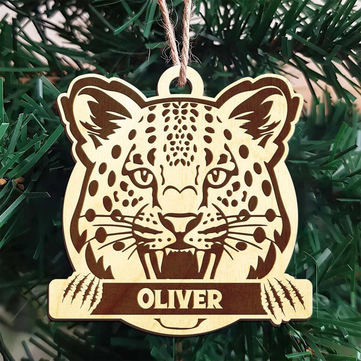 Panther Personalized Wood Ornament DS-007