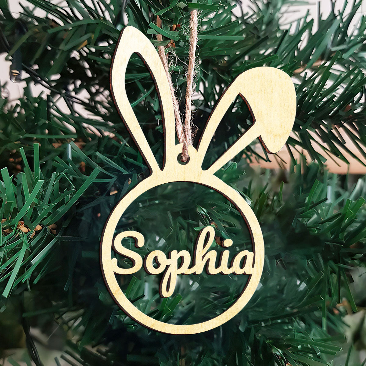 Rabit Personalized Wood Ornament DS-002
