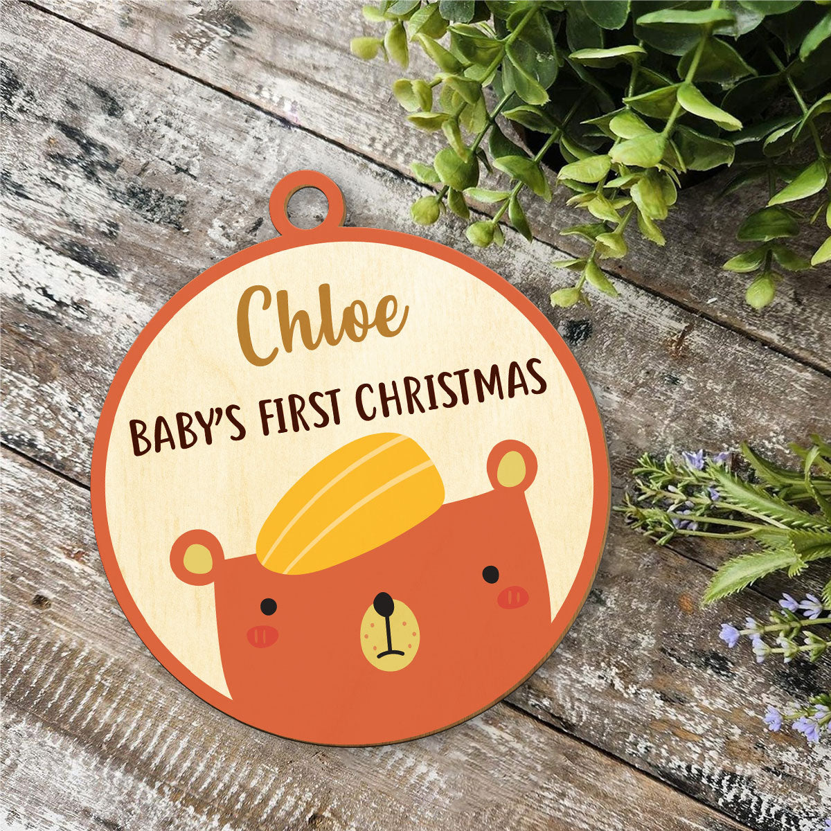Baby Bear Personalized Wood Ornament DS-64
