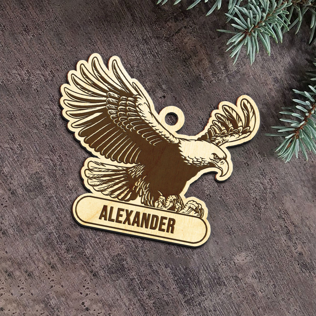 Eagle Personalized Wood Ornament DS-14