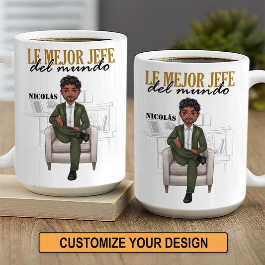 Mejor Jefe Del Mundo - Personalized Mug DSCCMDHA1548M