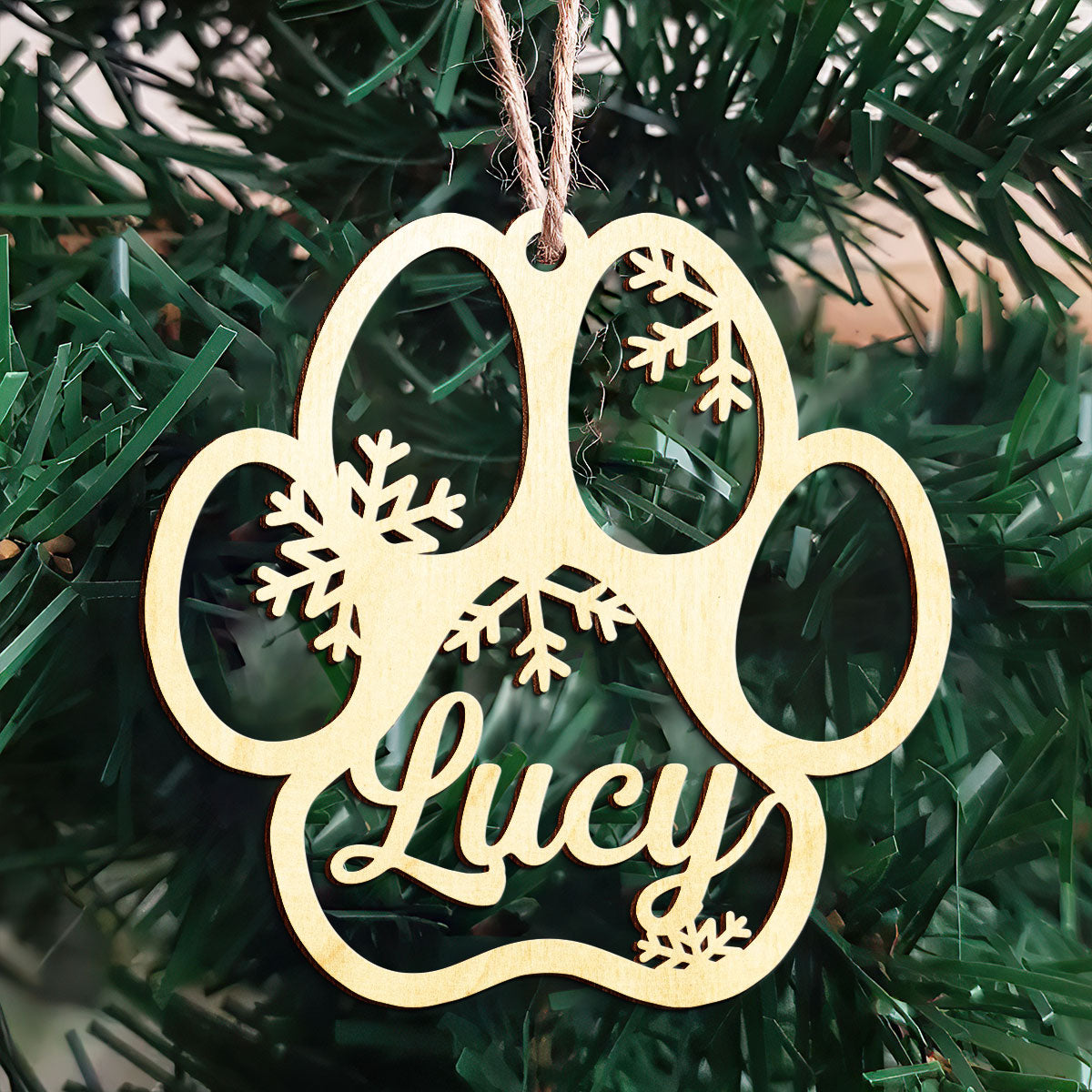 Dog And Cat Paw Shaped - Personalized Wooden Ornament DS-006