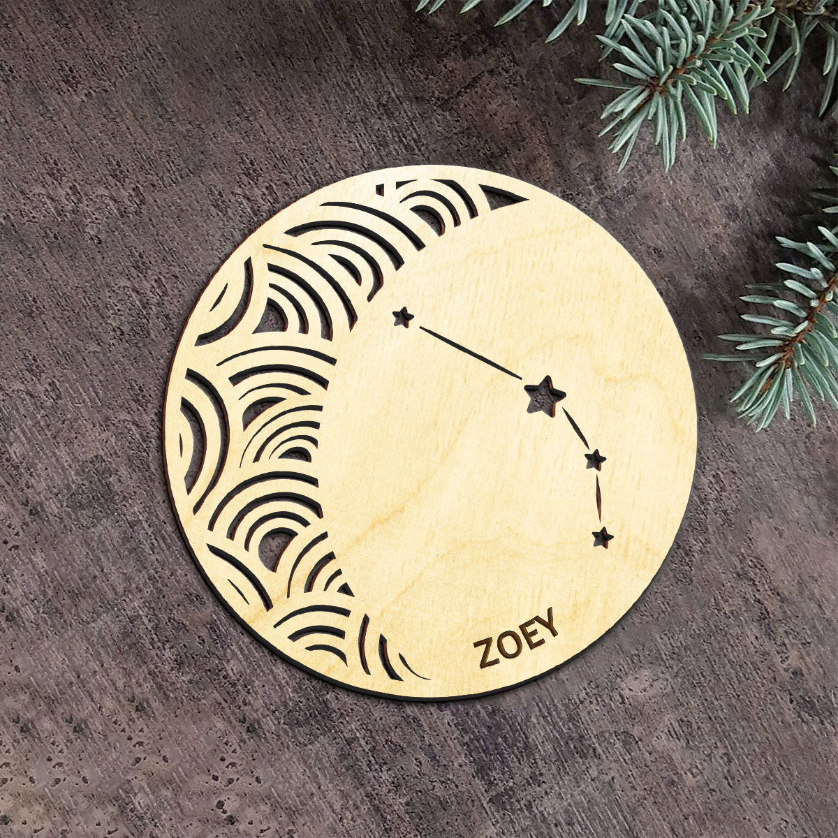 Aries Constellation Personalized Wood Ornament DS-005