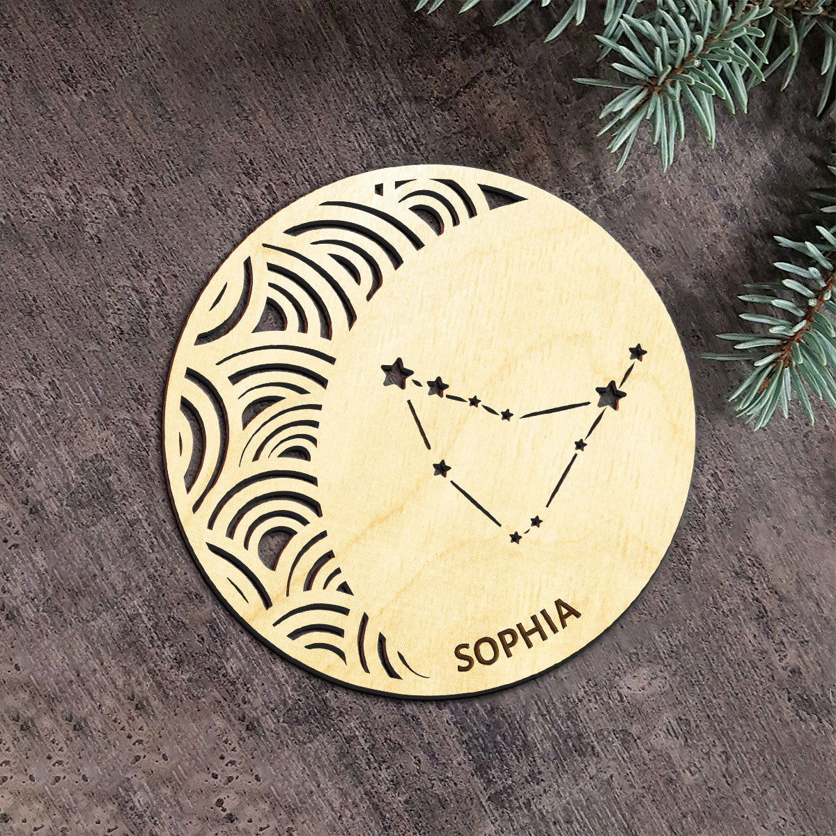 Capricorn Constellation Personalized Wood Ornament DS-005