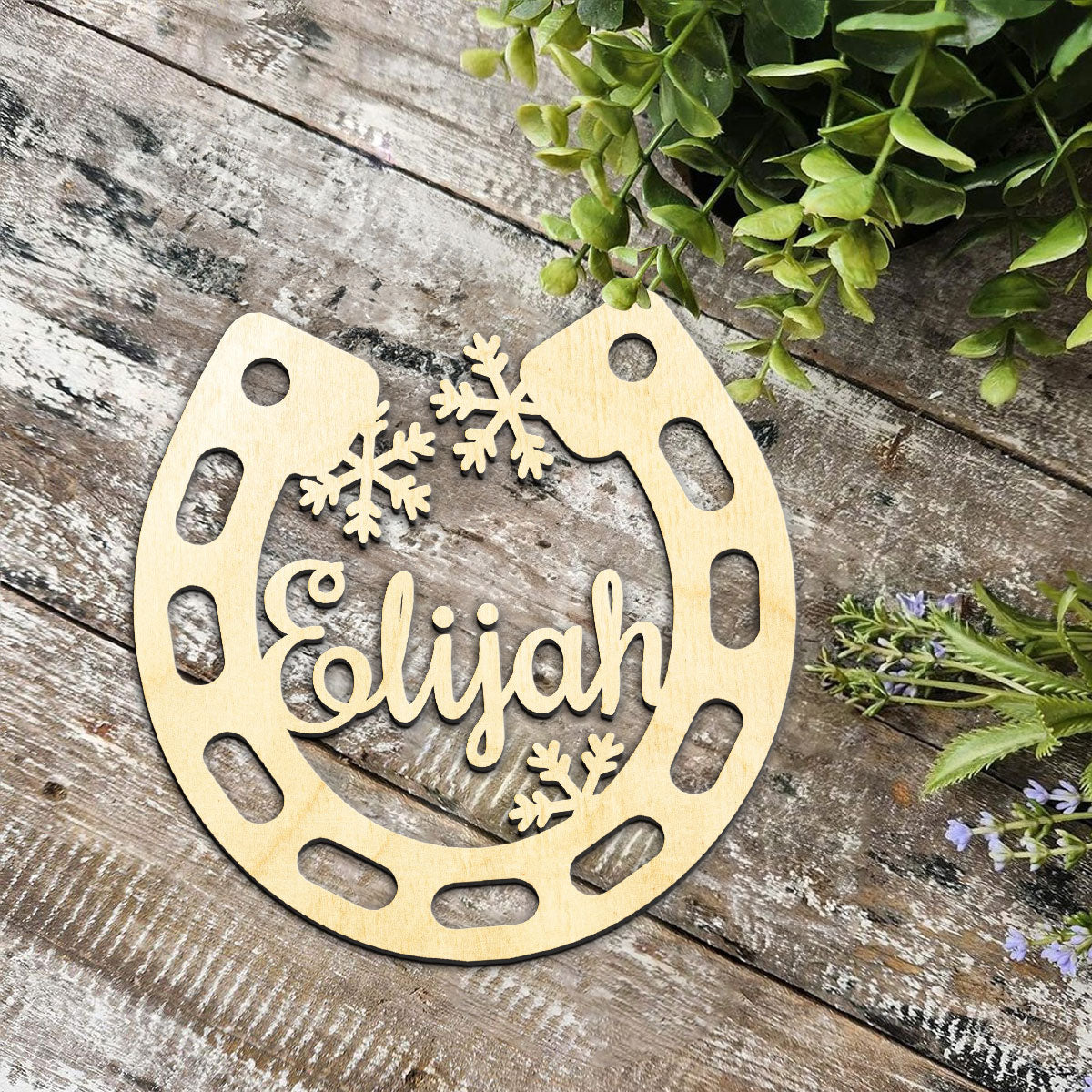 Horseshoe Personalized Wood Ornament DS-003