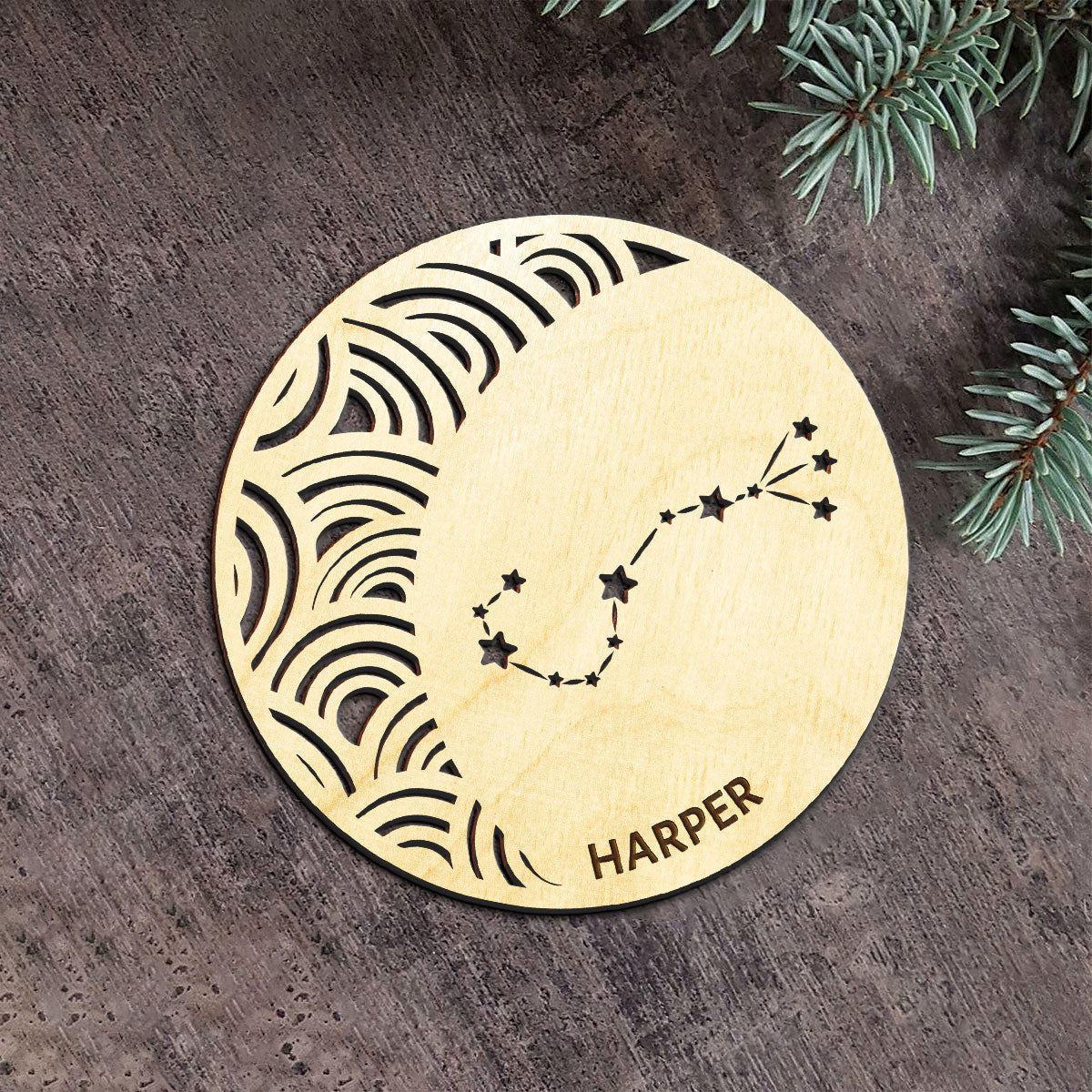 Scorpio Constellation Personalized Wood Ornament DS-005