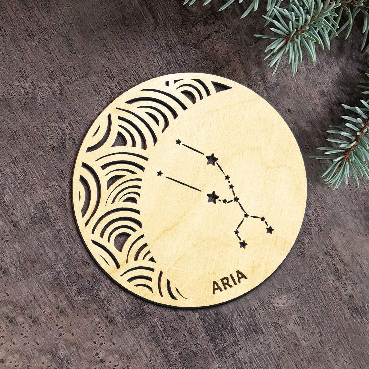 Taurus Constellation Personalized Wood Ornament DS-005