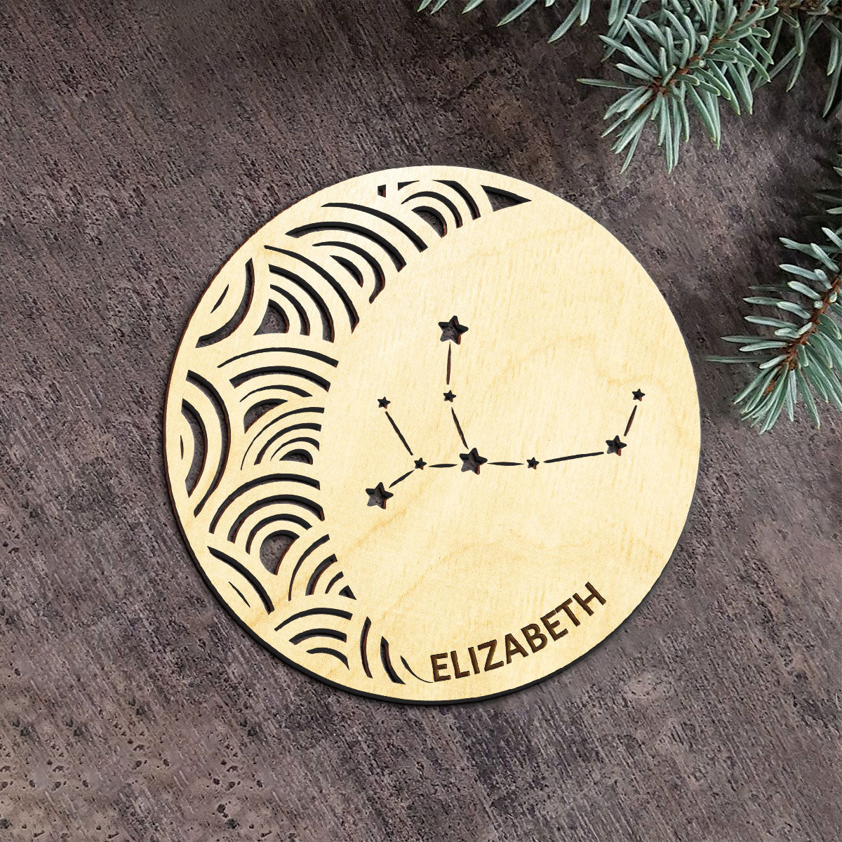 Virgo ConstellationPersonalized  Wood Ornament DS-005
