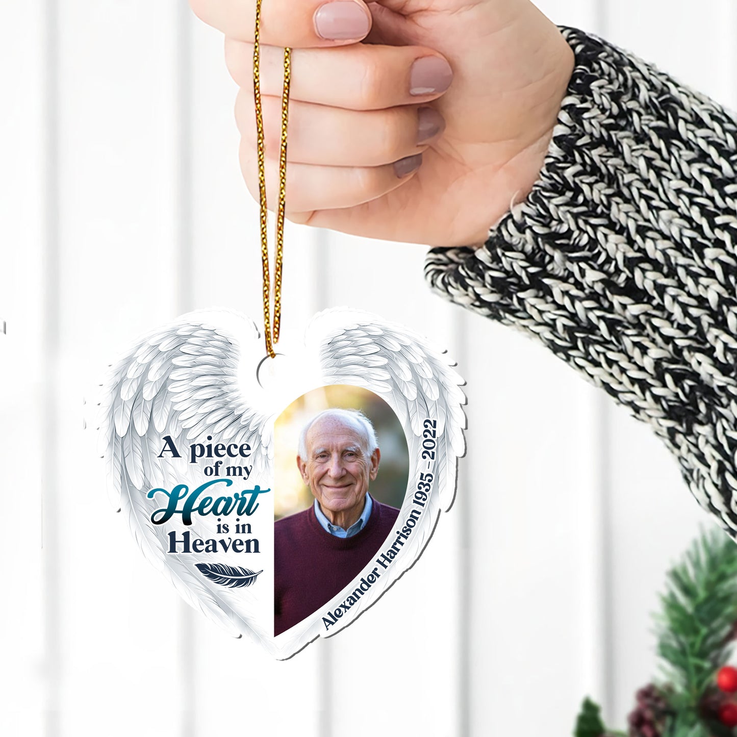 A Piece Of My Heart Is In Heaven - Personalized 1-Side Acrylic Ornament DSACOHLPA2210L