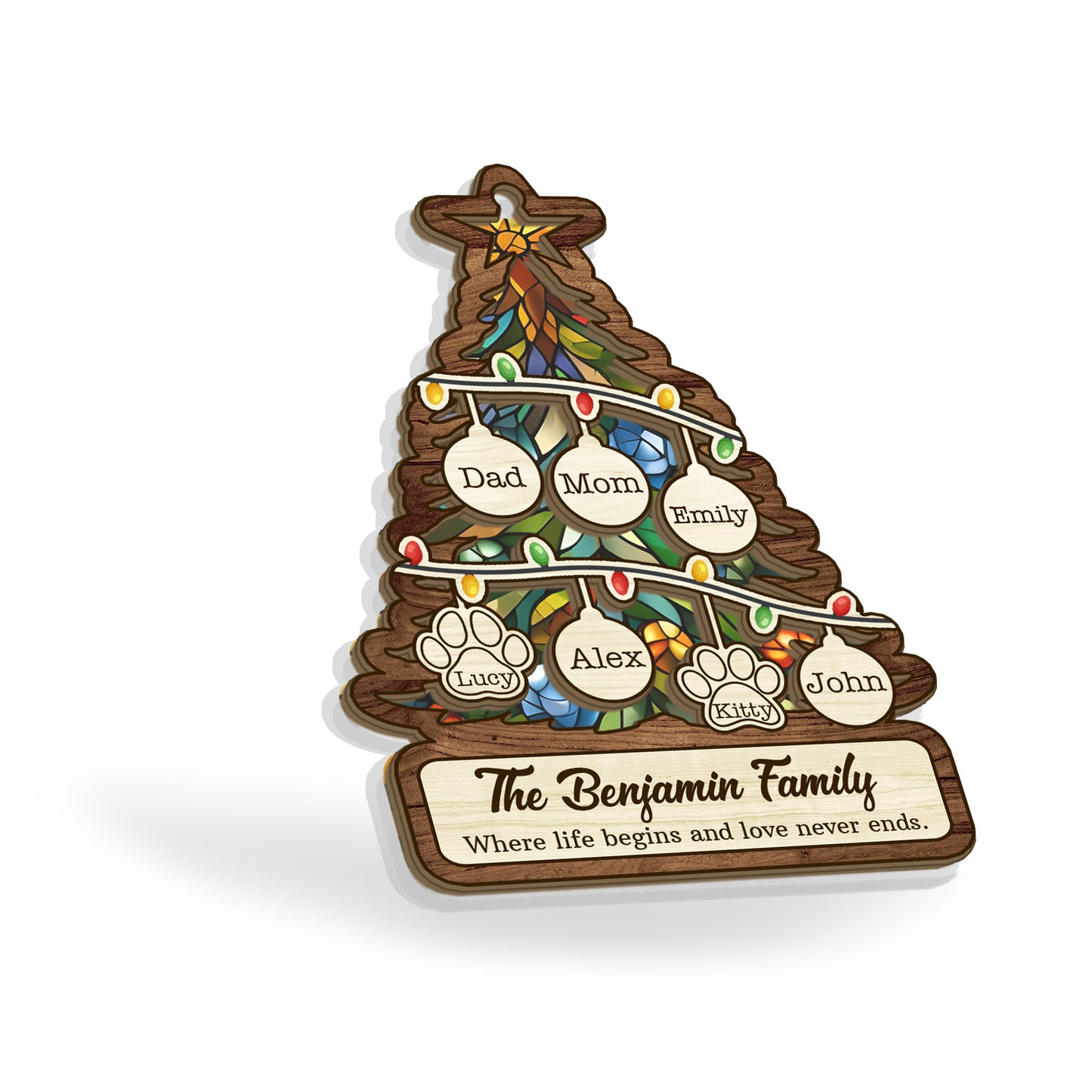 Where Life Begins And Love Never Ends - Personalized Suncatcher Ornament DSSUNOPTN1061D