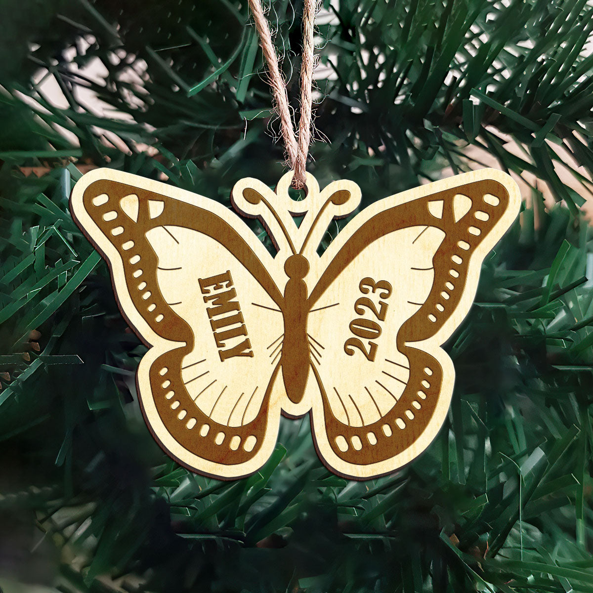 Butterfly Personalized Wood Ornament DS-11