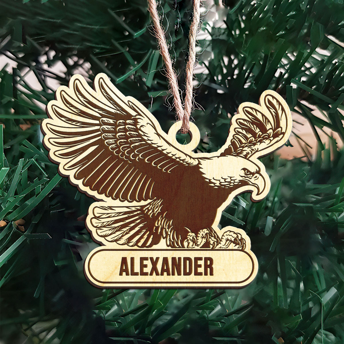 Eagle Personalized Wood Ornament DS-14