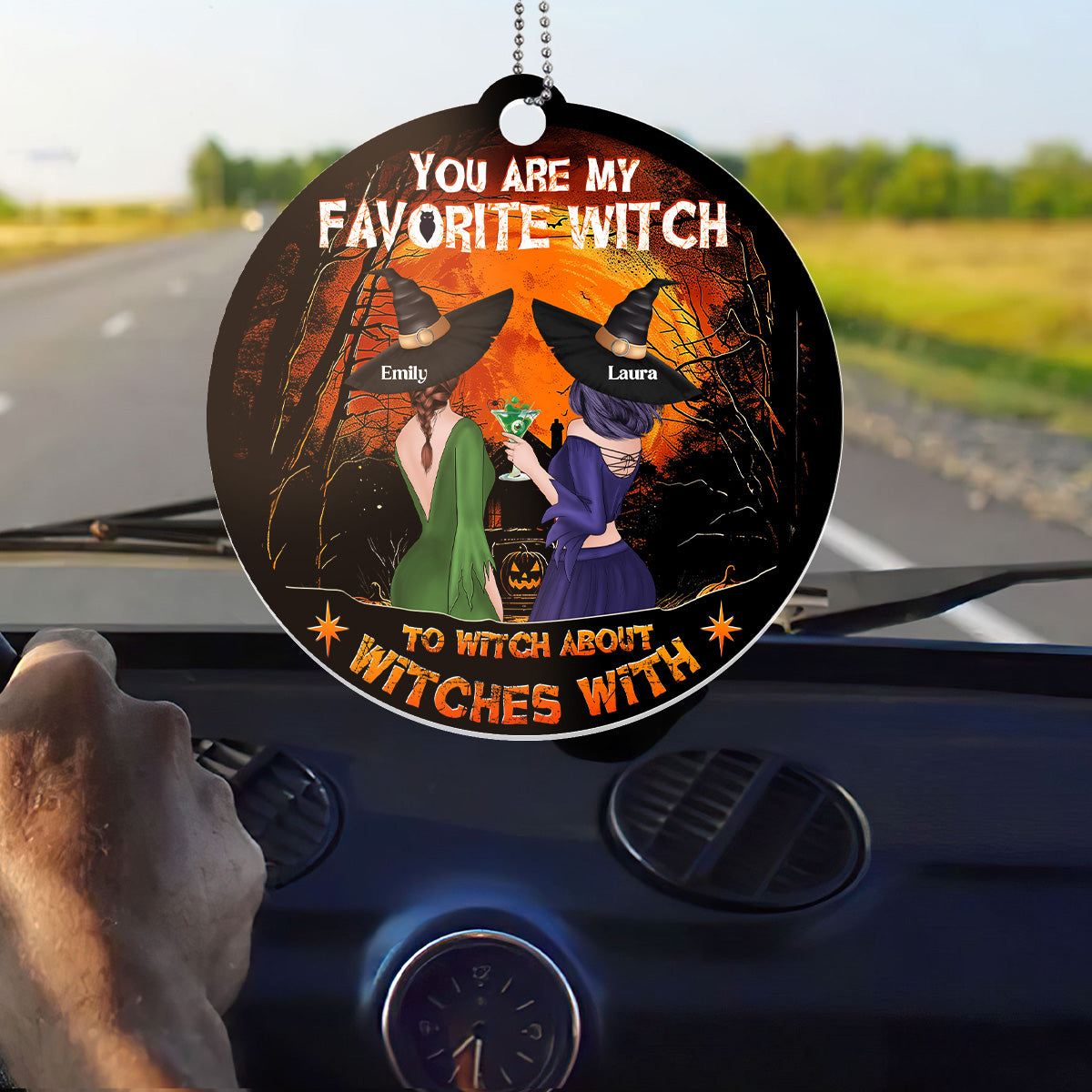 You Are My Favorite Witch Happy Halloween - Personalized 1-Side Car Acrylic Hanging Ornament DSUPCHOLTN1563D