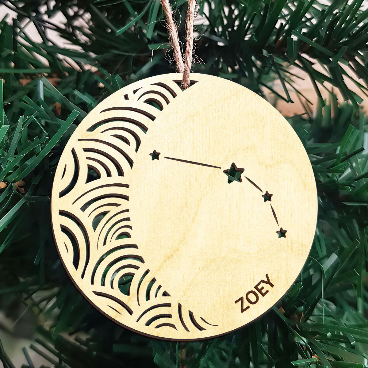 Aries Constellation Personalized Wood Ornament DS-005