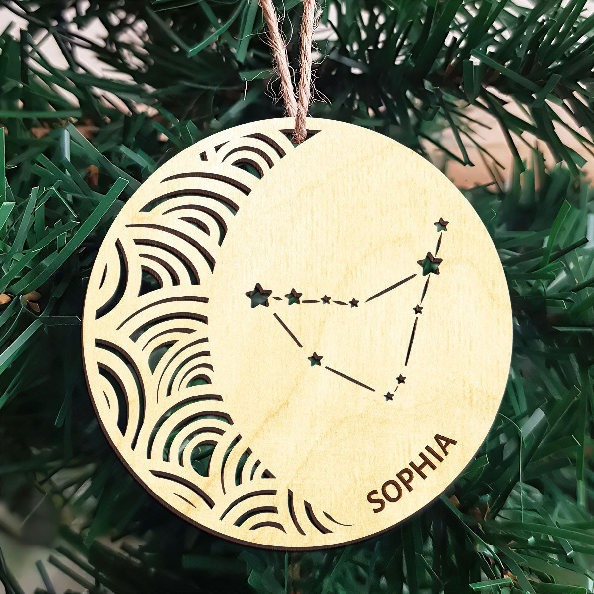 Capricorn Constellation Personalized Wood Ornament DS-005