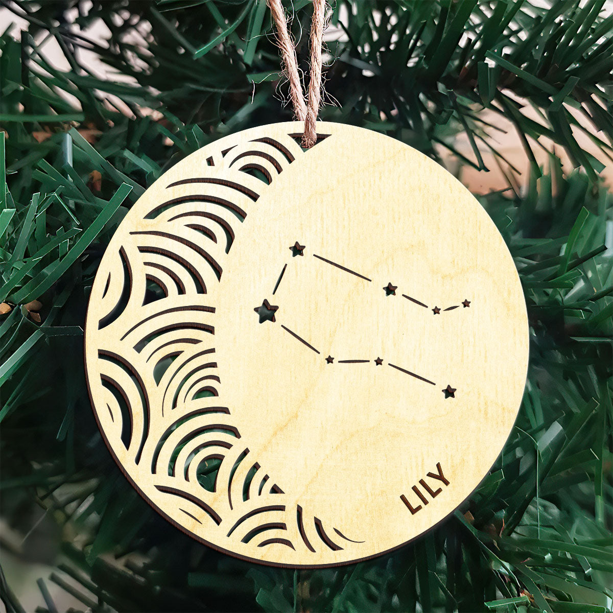 Gemini Constellation Personalized Wood Ornament DS-005