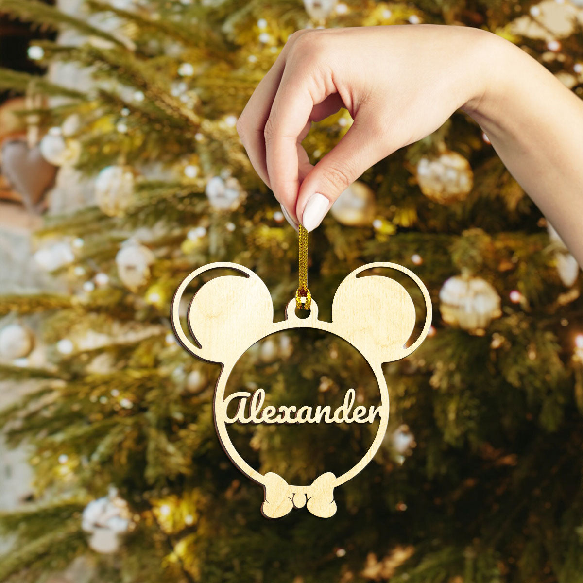 Mickey Personalized Wood Ornament DS-002