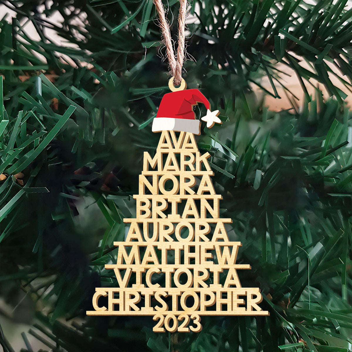 Christmas Tree Personalized Wood Ornament DS-009