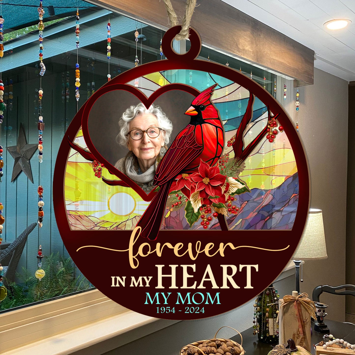 Forever In My Heart - Personalized Suncatcher Ornament DSSUNODM1425L