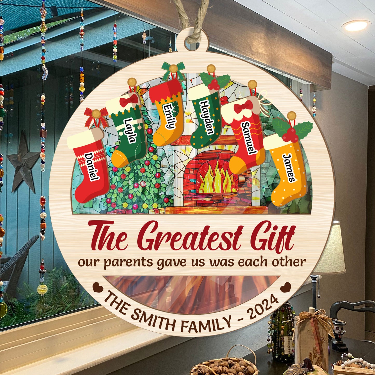 The Greatest Gift - Personalized Suncatcher Ornament DSSUNOPHN1098D