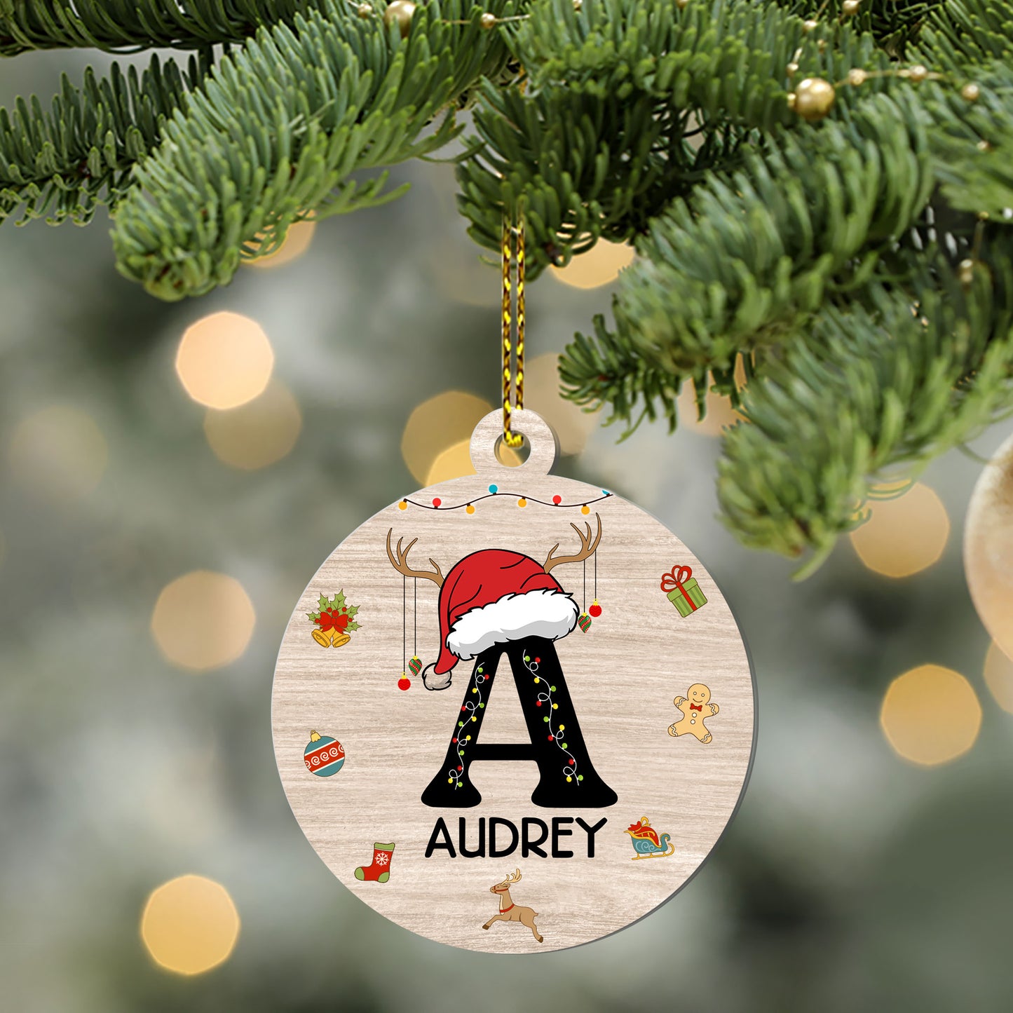 Christmas Letter Name - Personalized 1-Side Acrylic Ornament DSACOHLN2036M