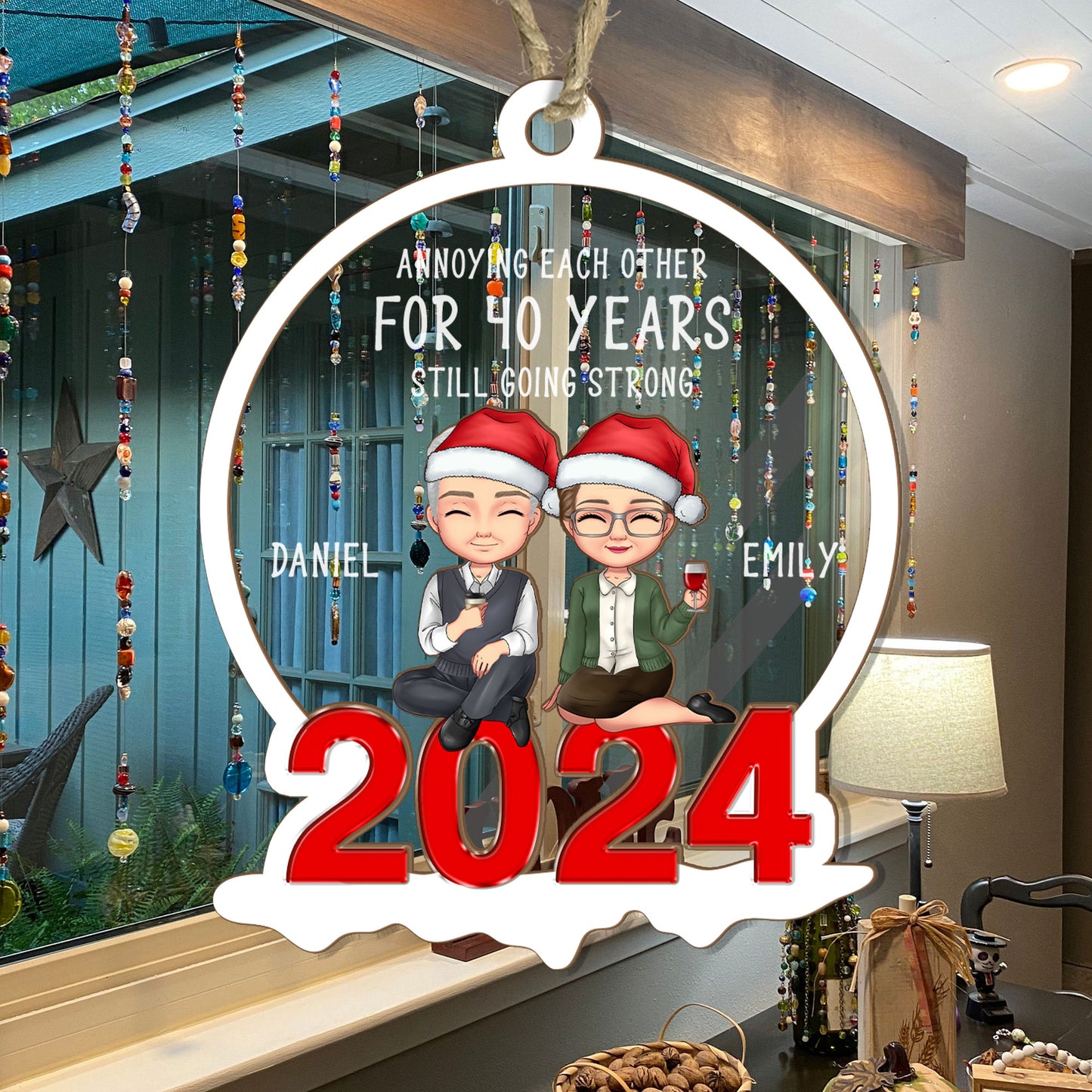 Annoying Each Other - Personalized Wood & Acrylic Ornament DSWAOLHN1529D