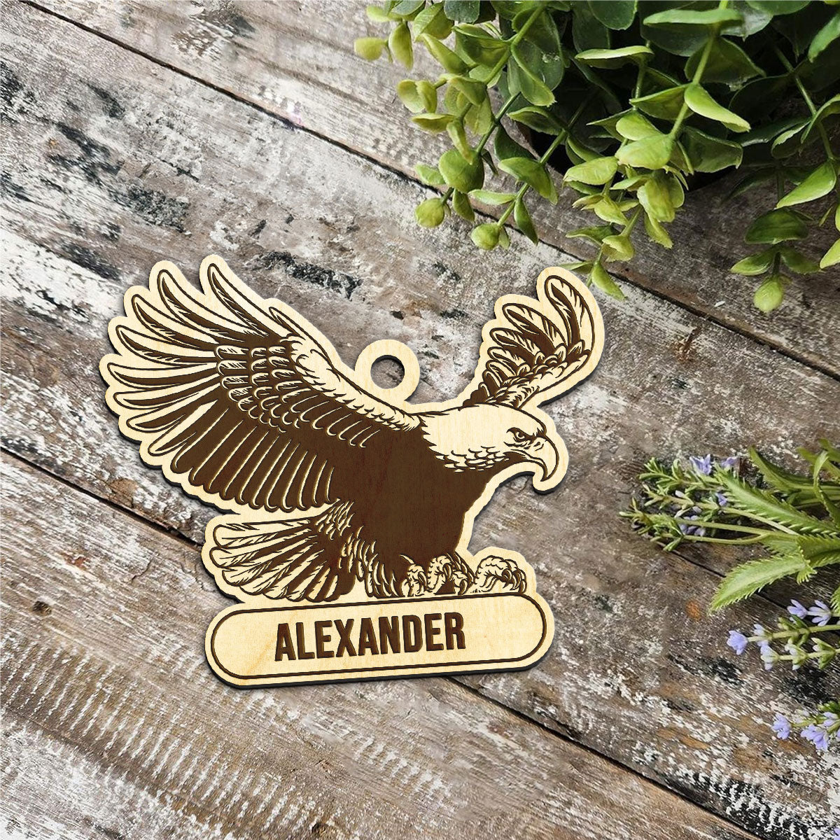 Eagle Personalized Wood Ornament DS-14