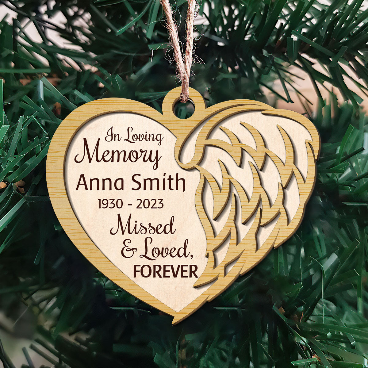 Missed And Loved Forever - Personalized Memorial Wood Ornament DS-53