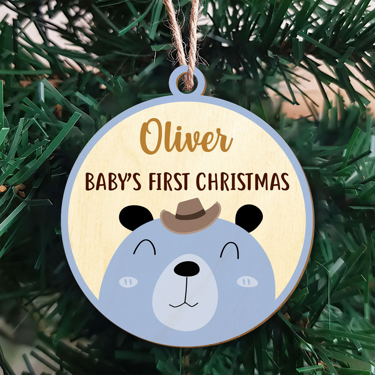 Baby Bear Personalized Wood Ornament DS-64