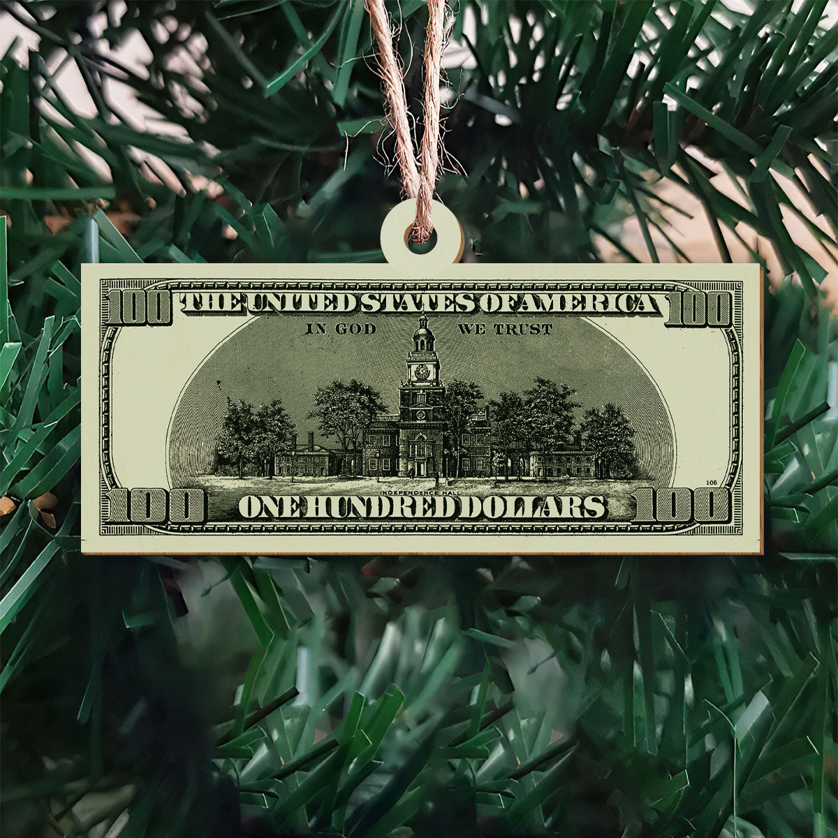 Customized Image Money - Personalized Wood Ornament DS-66