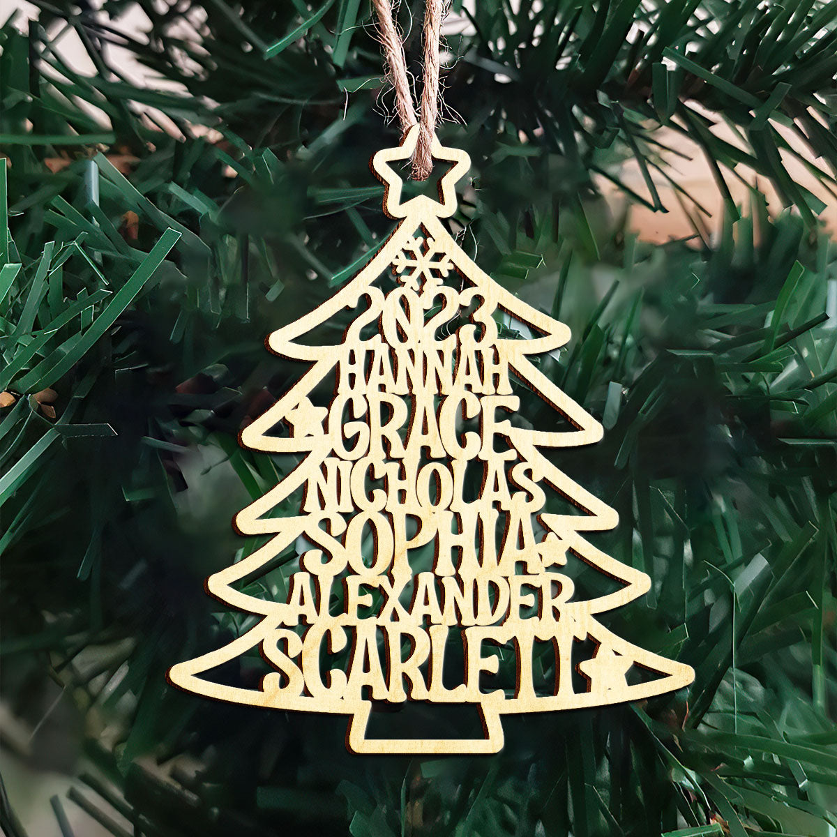 Christmas Tree Personalized Wood Ornament DS-60