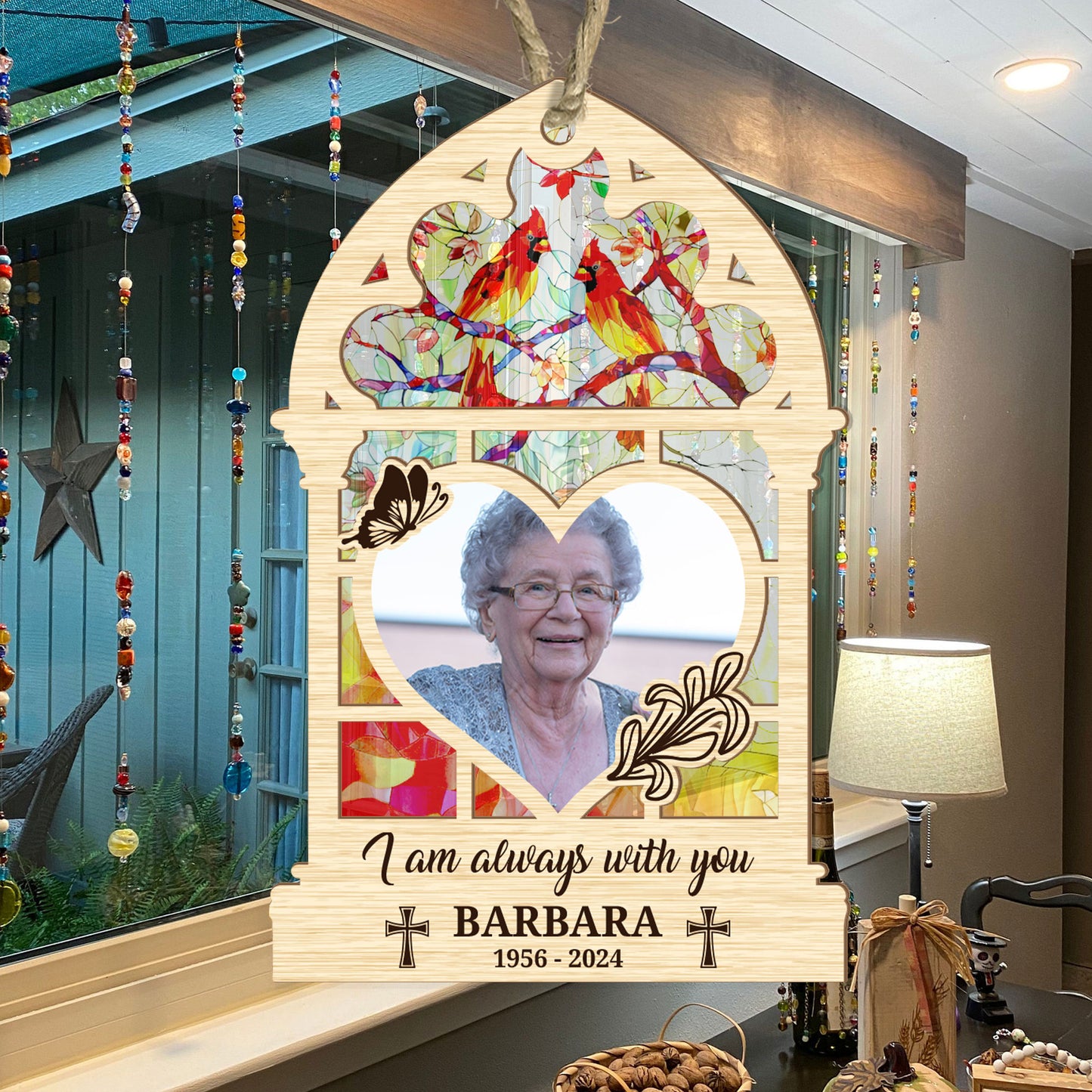 I Am Always With You Memorial - Personalized Suncatcher Ornament DSSUNOLHN1073M