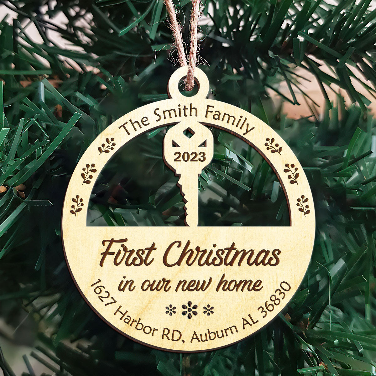 First Christmas In Our Home - Personalized Wood Ornament DS-56