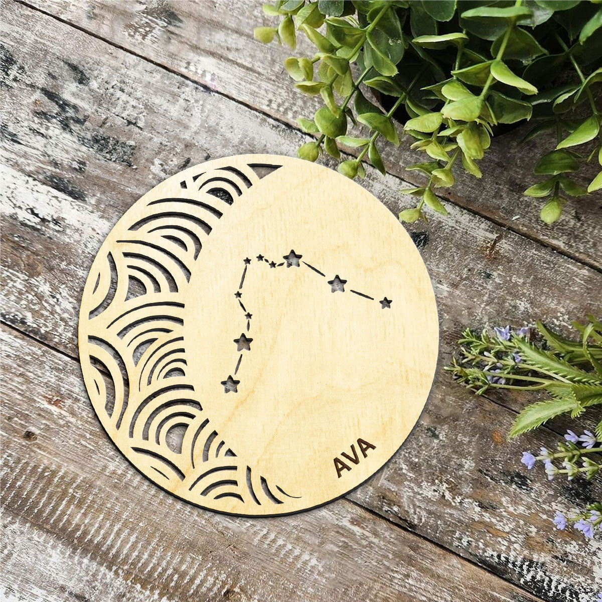 Aquarius Constellation Personalized Wood Ornament DS-005