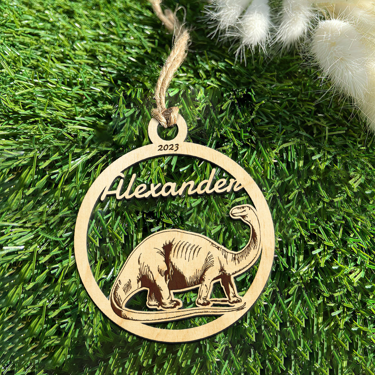 Brachiosaurus Personalized Wood Ornament DS-001