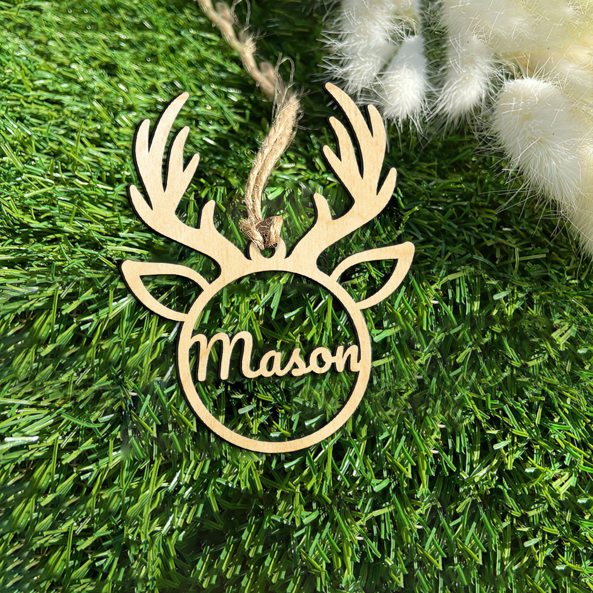 Deer Personalized Wood Ornament DS-002