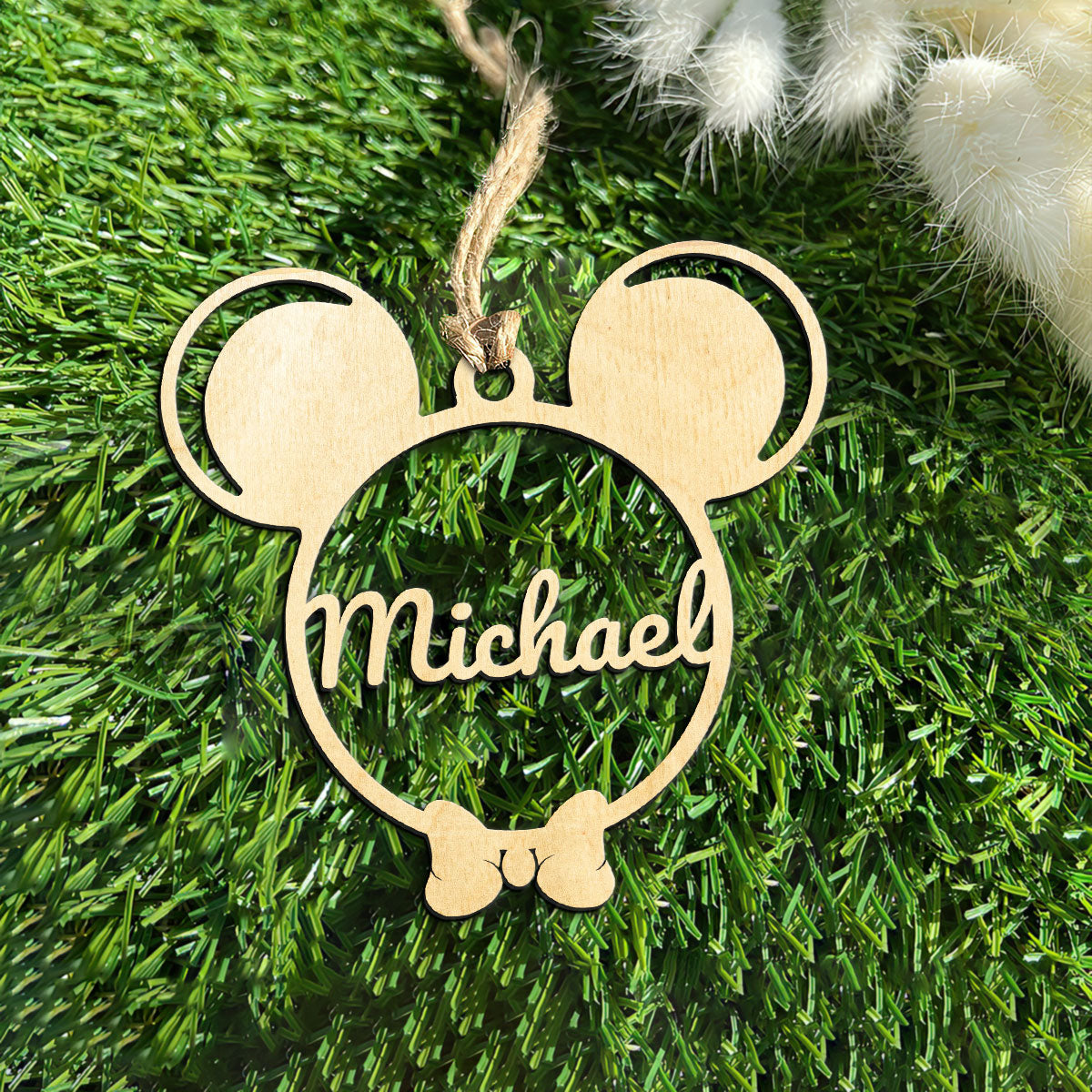 Mickey Personalized Wood Ornament DS-002