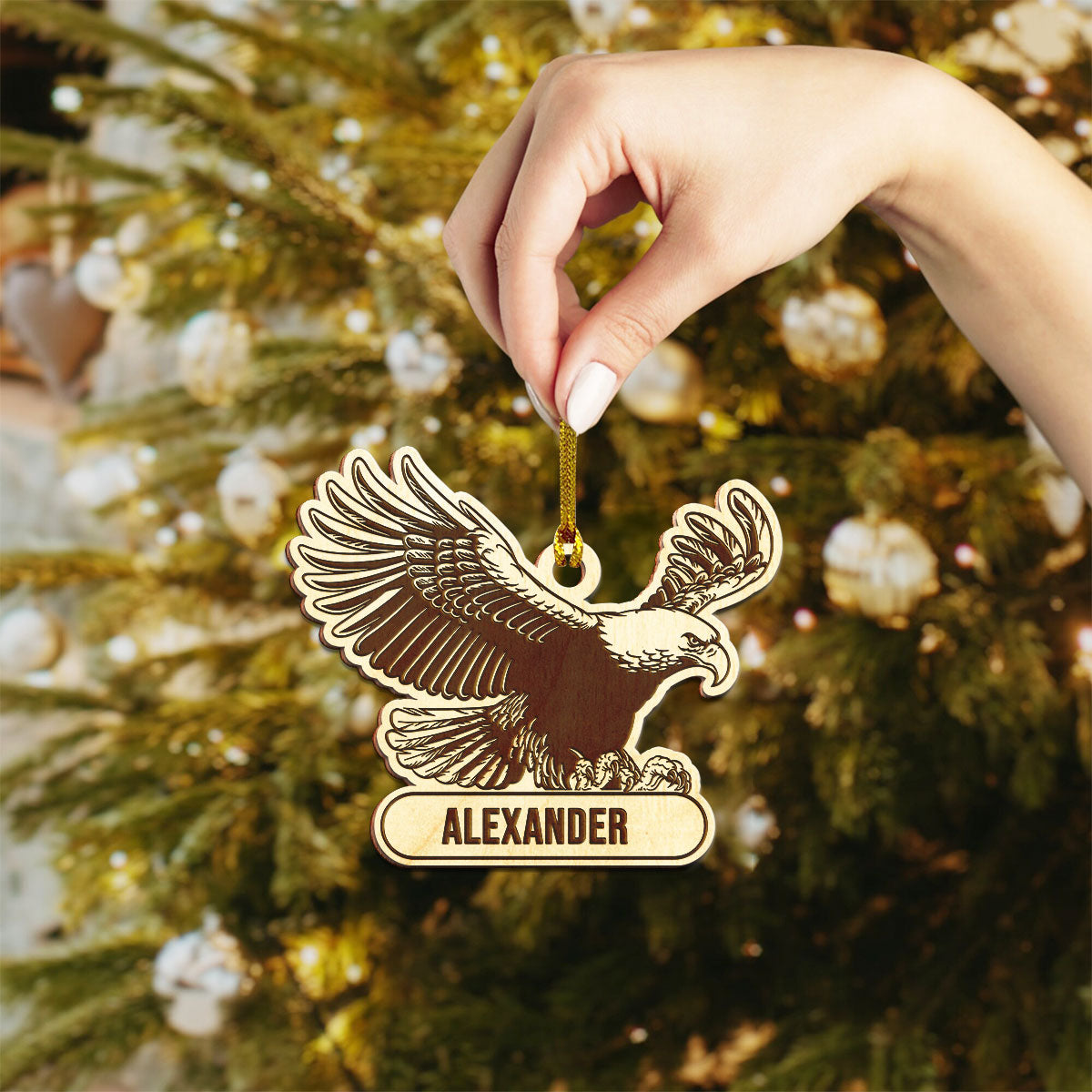 Eagle Personalized Wood Ornament DS-14
