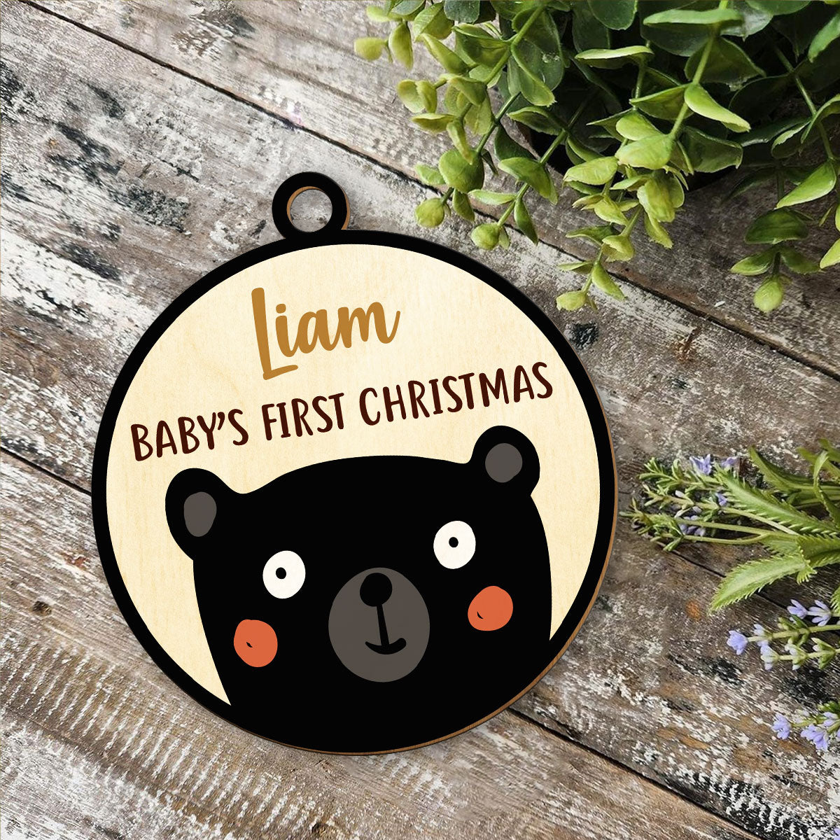 Baby Bear Personalized Wood Ornament DS-64