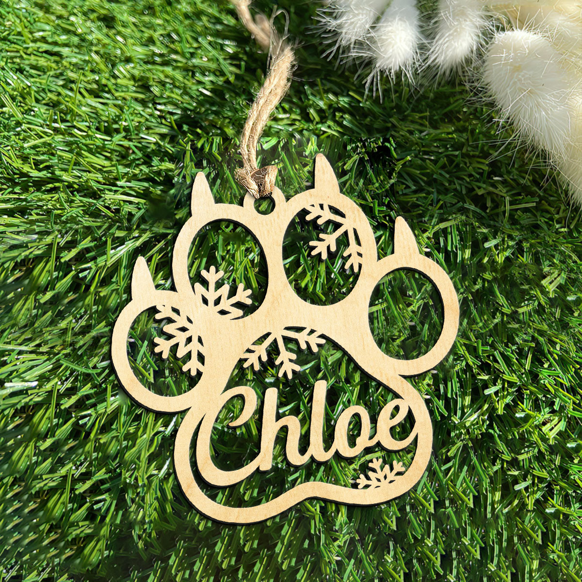 Dog And Cat Paw Shaped - Personalized Wooden Ornament DS-006