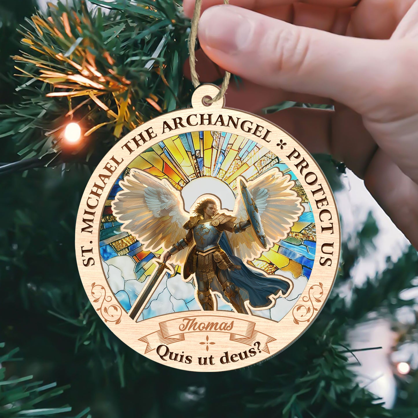 St Michael The Archangel - Personalized Suncatcher Ornament DSSUNOPHA1170M