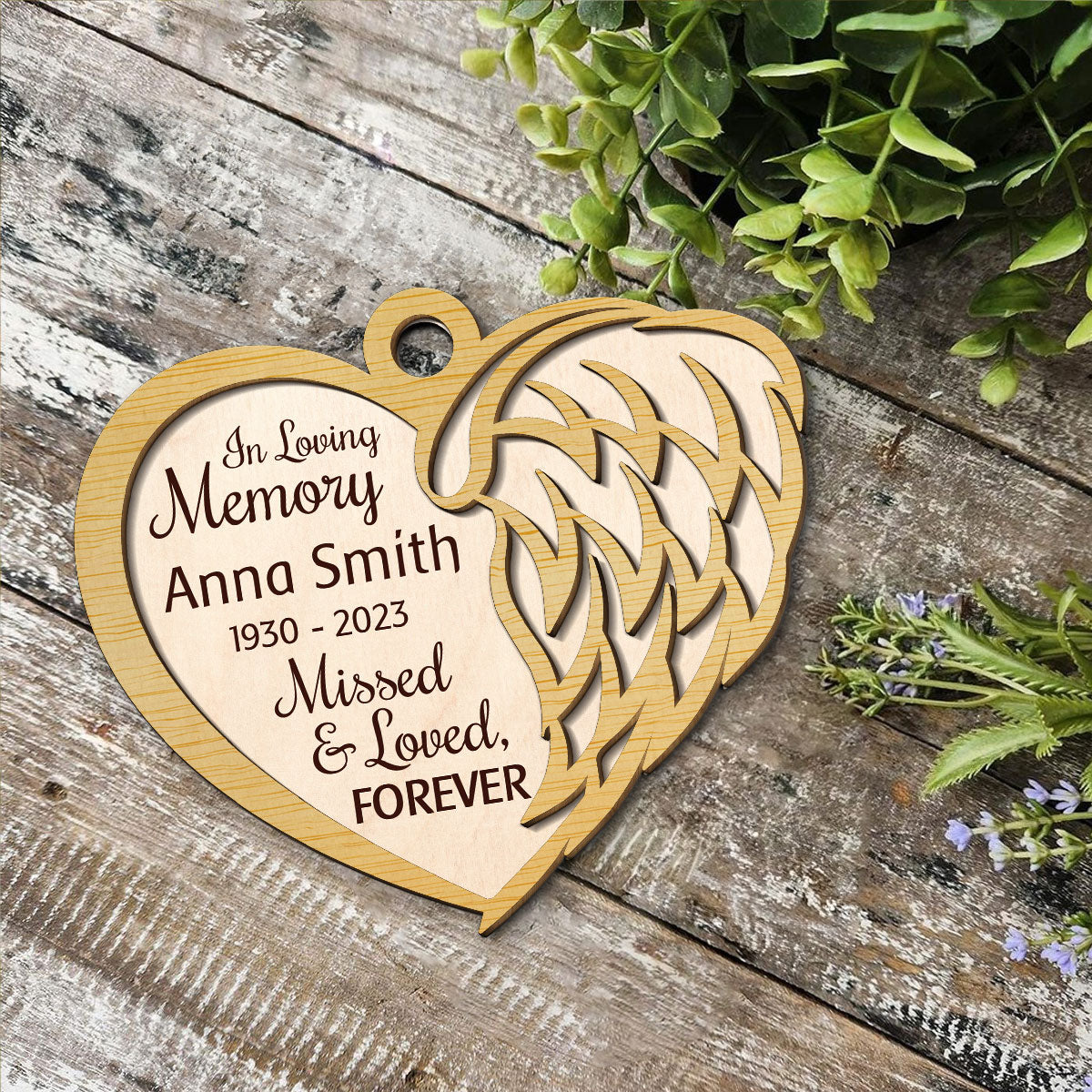 Missed And Loved Forever - Personalized Memorial Wood Ornament DS-53