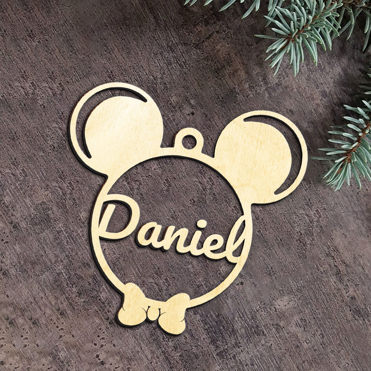 Mickey Personalized Wood Ornament DS-002