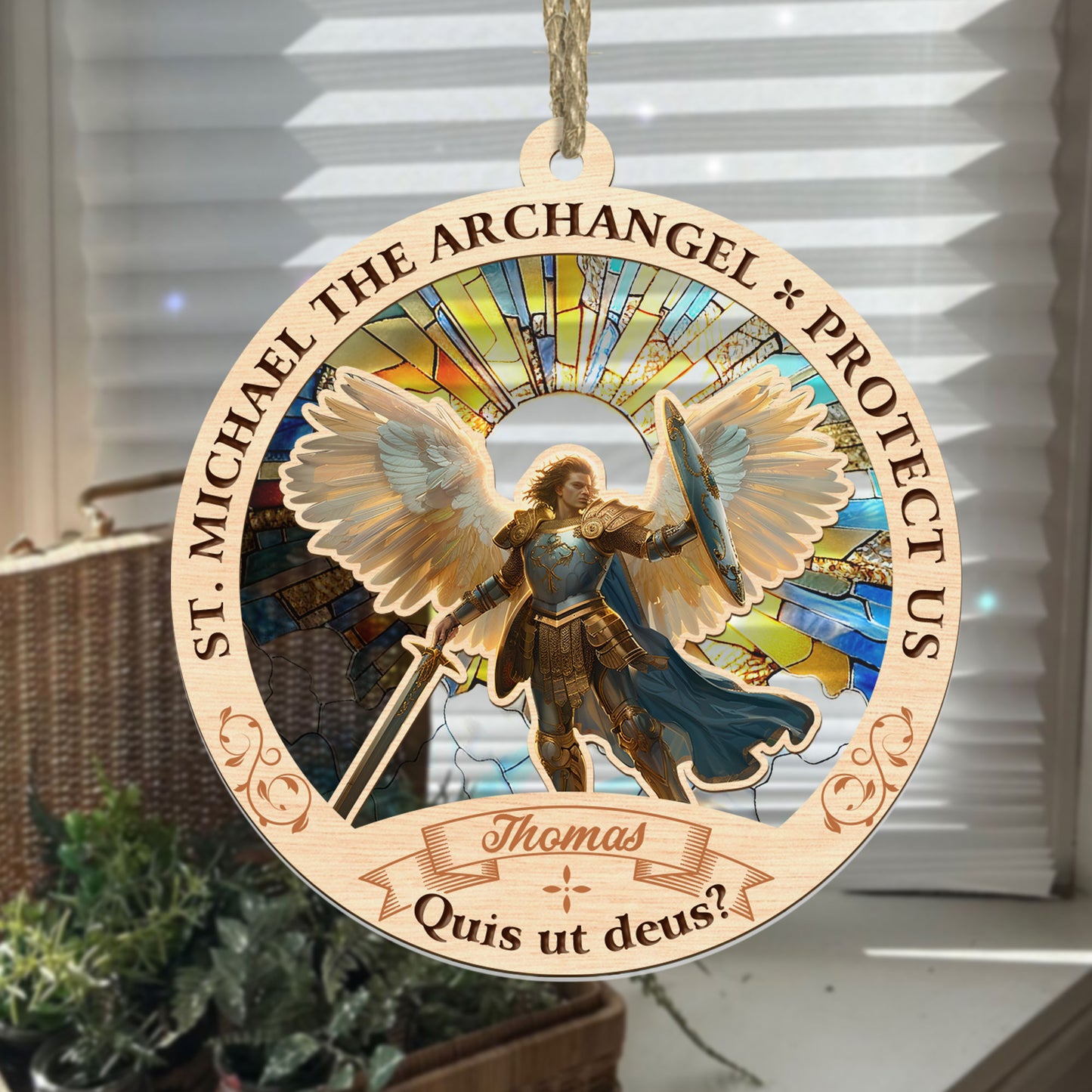 St Michael The Archangel - Personalized Suncatcher Ornament DSSUNOPHA1170M